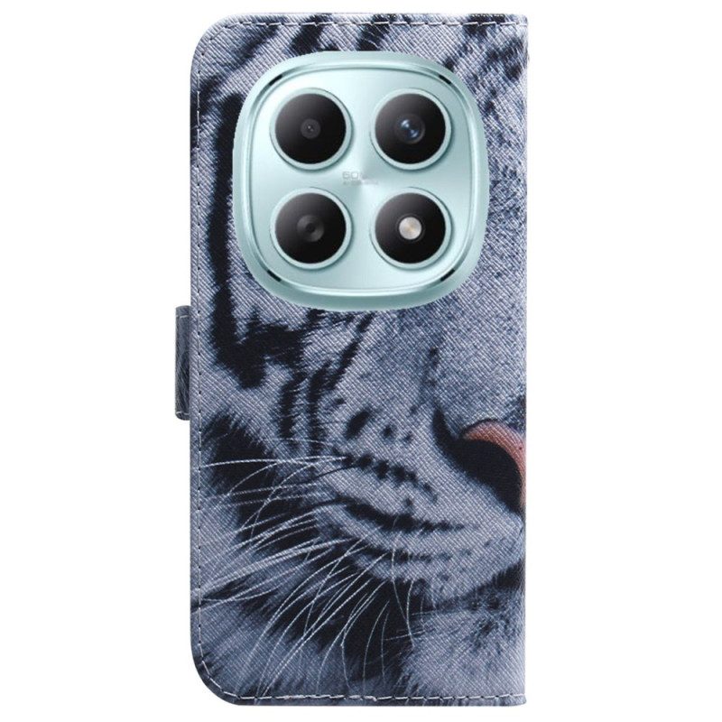 Läderfodral Xiaomi Redmi Note 15 5g Telefonfodral Vit Tiger