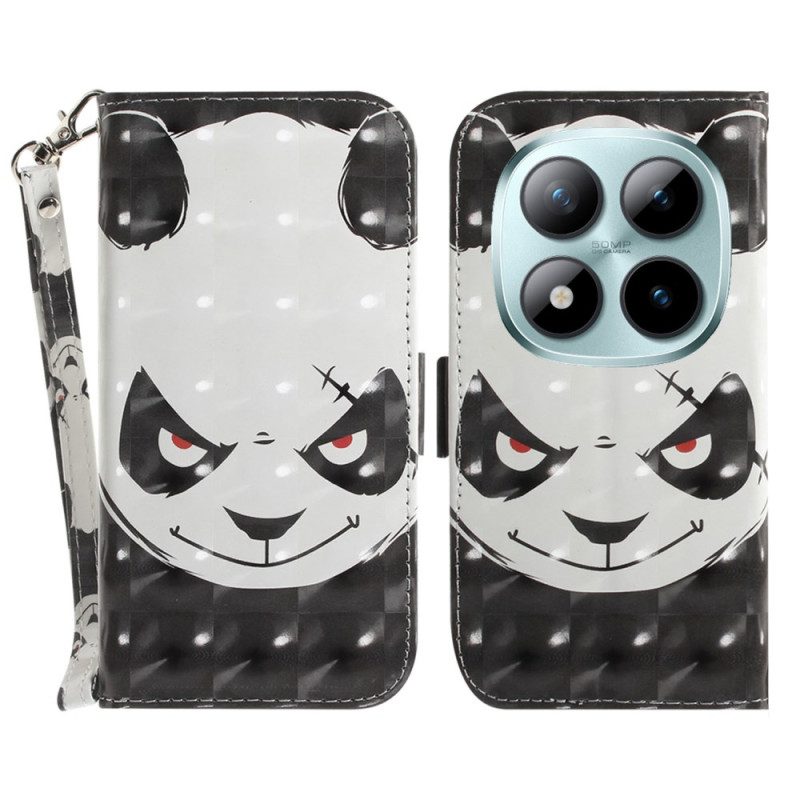 Läderfodral Xiaomi Redmi Note 15 Pro 5g Telefonfodral Arg Panda Med Remmar