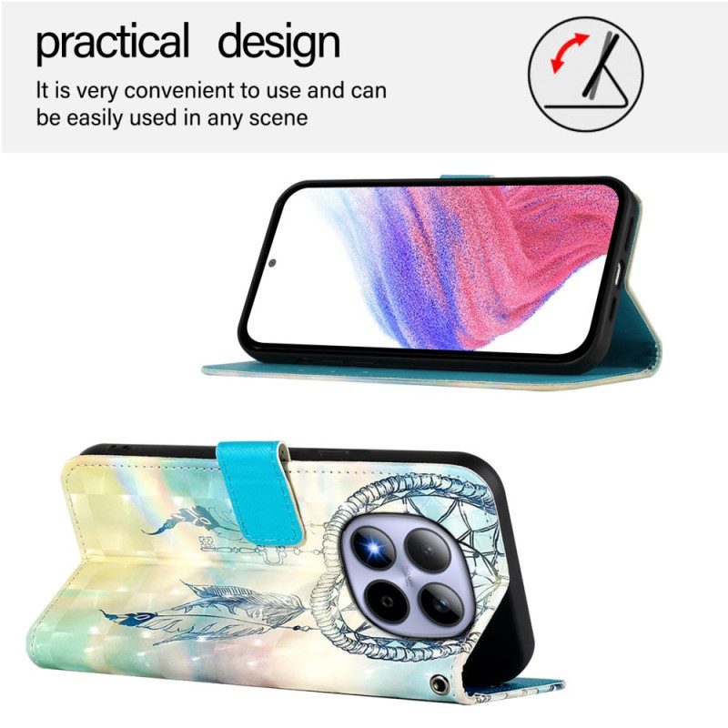 Läderfodral Xiaomi Redmi Note 15 Pro 5g Telefonfodral Drömfångare I Akvarell