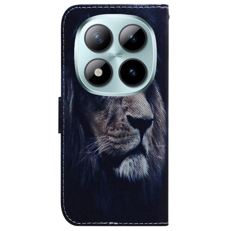 Läderfodral Xiaomi Redmi Note 15 Pro 5g Telefonfodral Drömmande Lejon