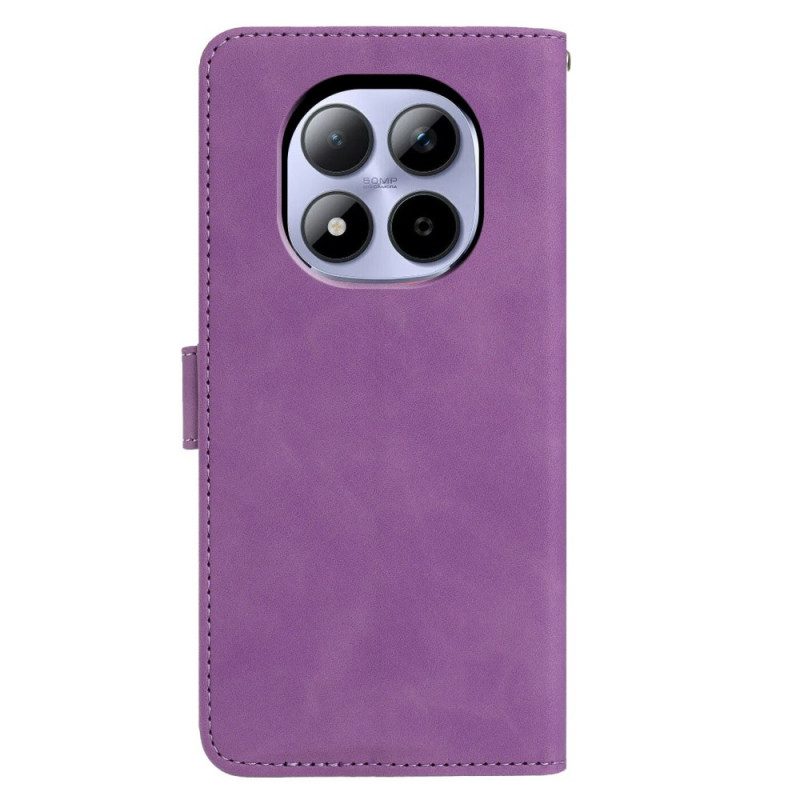 Läderfodral Xiaomi Redmi Note 15 Pro 5g Telefonfodral Fjärils- Och Blommönster