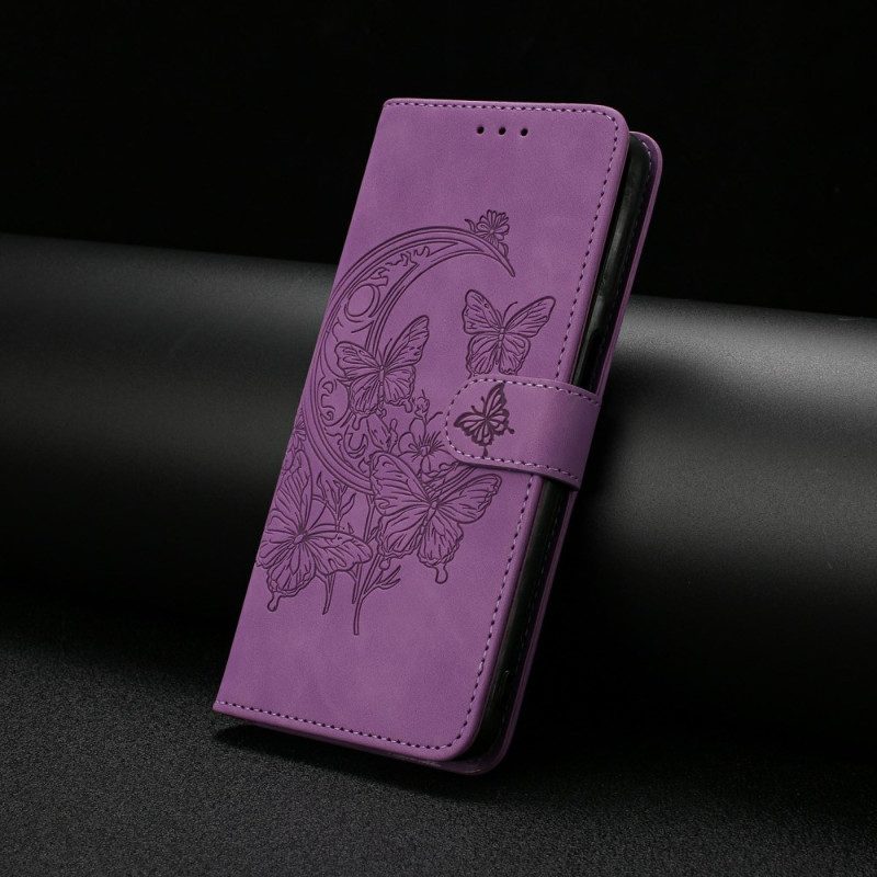 Läderfodral Xiaomi Redmi Note 15 Pro 5g Telefonfodral Fjärils- Och Blommönster