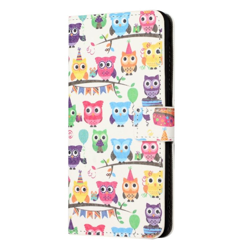 Läderfodral Xiaomi Redmi Note 15 Pro 5g Telefonfodral Flock Ugglor