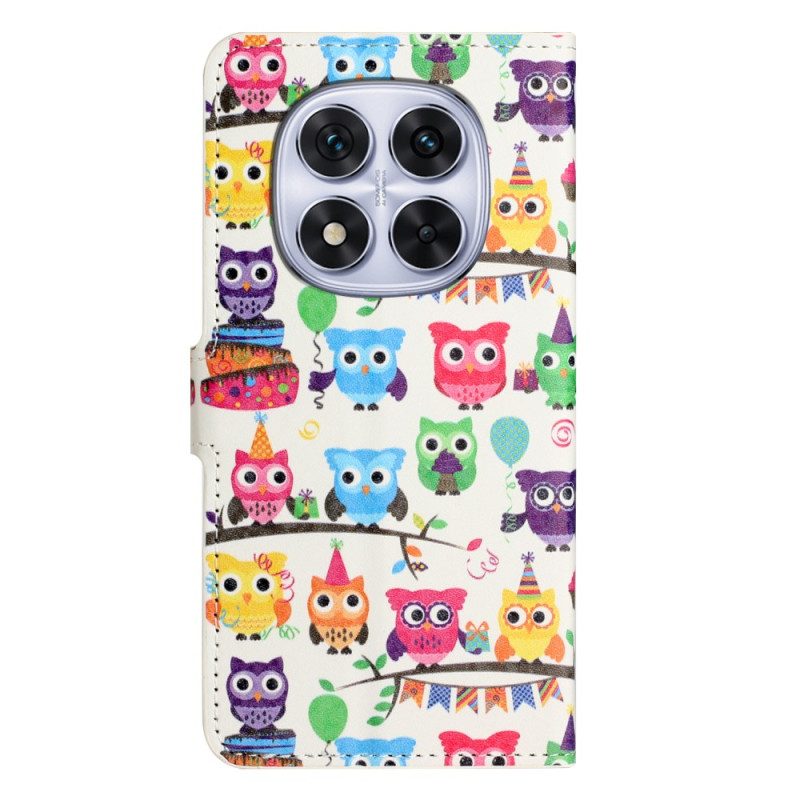 Läderfodral Xiaomi Redmi Note 15 Pro 5g Telefonfodral Flock Ugglor