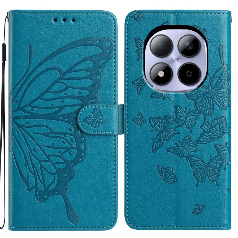 Läderfodral Xiaomi Redmi Note 15 Pro 5g Telefonfodral Grafisk Fjäril