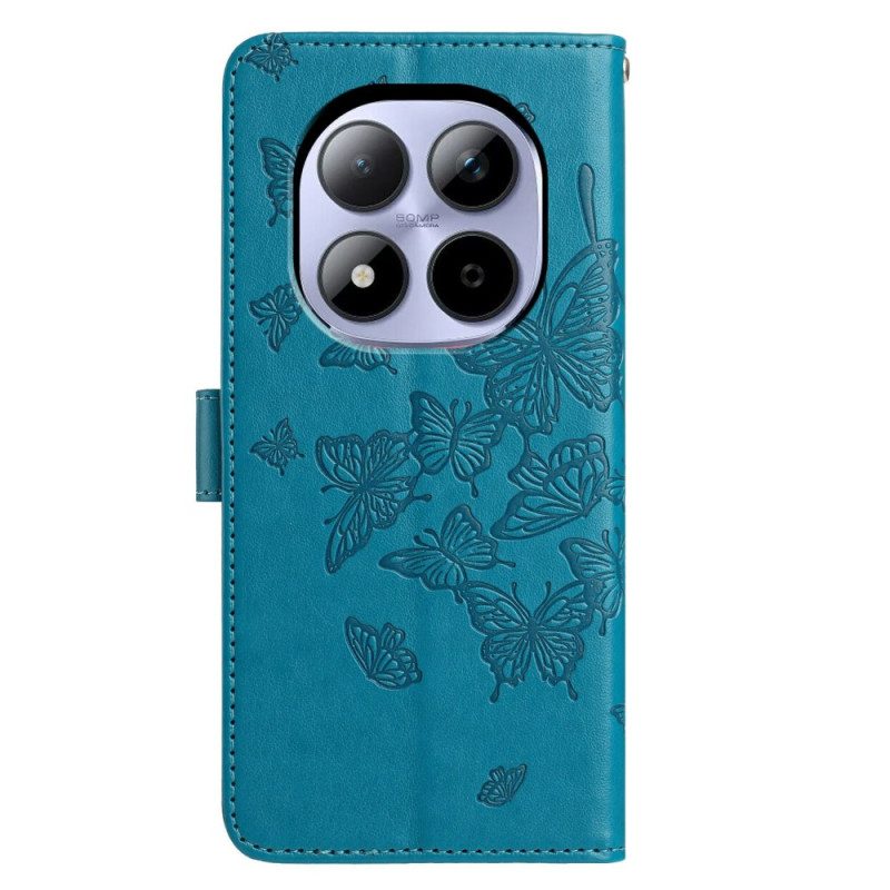 Läderfodral Xiaomi Redmi Note 15 Pro 5g Telefonfodral Grafisk Fjäril