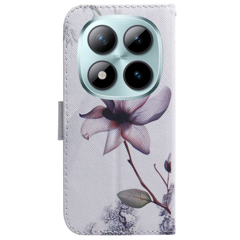 Läderfodral Xiaomi Redmi Note 15 Pro 5g Telefonfodral Rosa Blomma