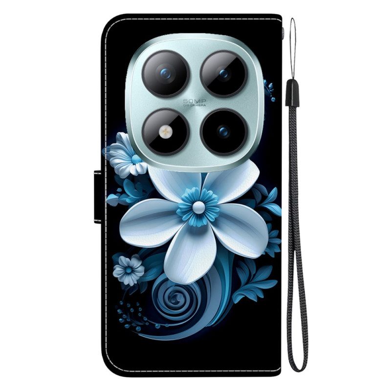 Läderfodral Xiaomi Redmi Note 15 Pro 5g Telefonfodral Svart Orkidé