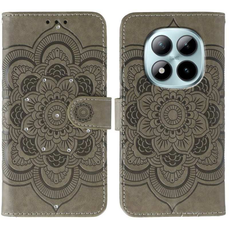 Läderfodral Xiaomi Redmi Note 15 Pro Plus 5g Telefonfodral Mandala- Och Strassmönster