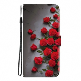 Läderfodral Xiaomi Redmi Note 15 Pro Plus 5g Telefonfodral Röda Rosor