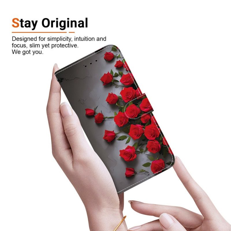 Läderfodral Xiaomi Redmi Note 15 Pro Plus 5g Telefonfodral Röda Rosor