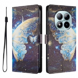 Läderfodral Xiaomi Redmi Note 15 Pro Plus 5g Telefonfodral Stor Fjäril