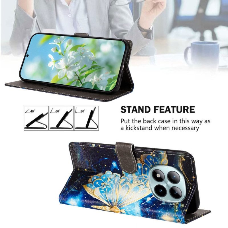 Läderfodral Xiaomi Redmi Note 15 Pro Plus 5g Telefonfodral Stor Fjäril