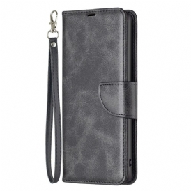 Läderskal Fodral Poco C75 Slät Textur Med Rem