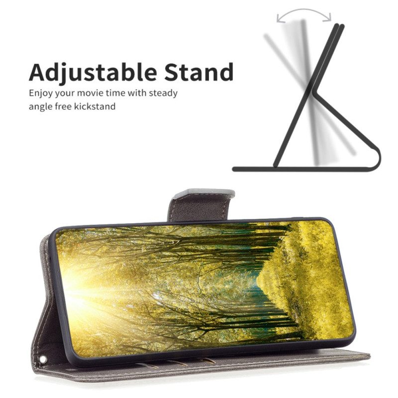 Läderskal Fodral Poco C75 Slät Textur Med Rem