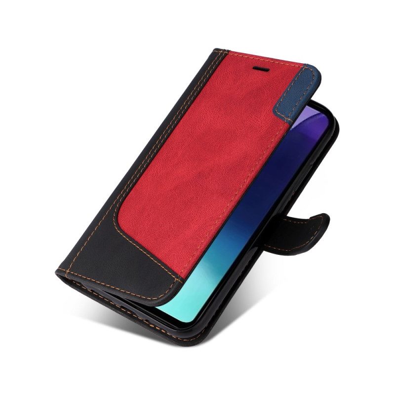 Läderskal Fodral Poco C75 Tricolor