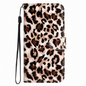 Läderskal Fodral Poco C85 Leopard