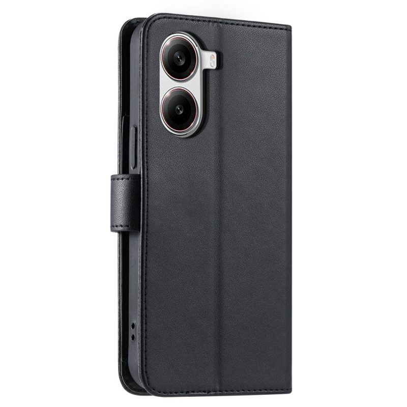 Läderskal Fodral Poco X7 Pro 5g Quiltad Design Med Snodd Och Axelrem