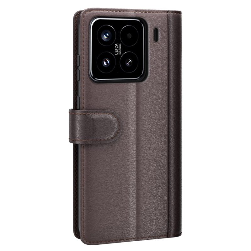 Läderskal Fodral Xiaomi 15 Äkta Läder