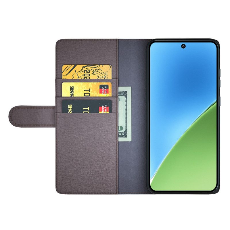Läderskal Fodral Xiaomi 15 Äkta Läder