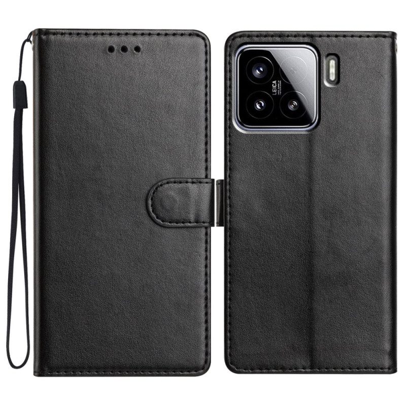 Läderskal Fodral Xiaomi 15 Enkelt Läderarmband