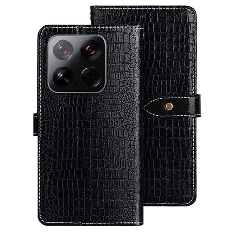 Läderskal Fodral Xiaomi 15 Idewei Krokodilmönster