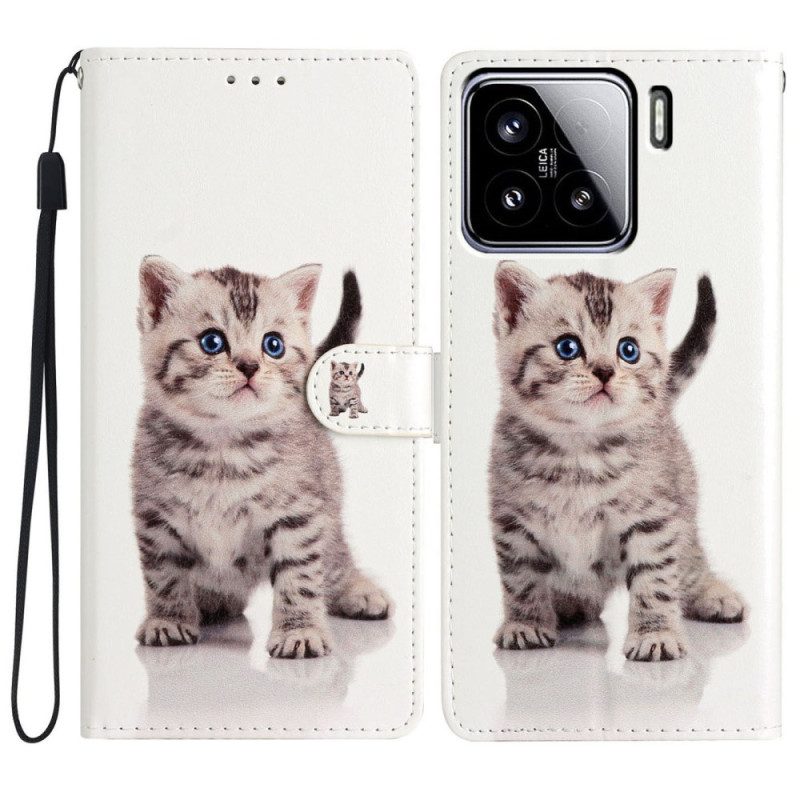 Läderskal Fodral Xiaomi 15 Kattunge