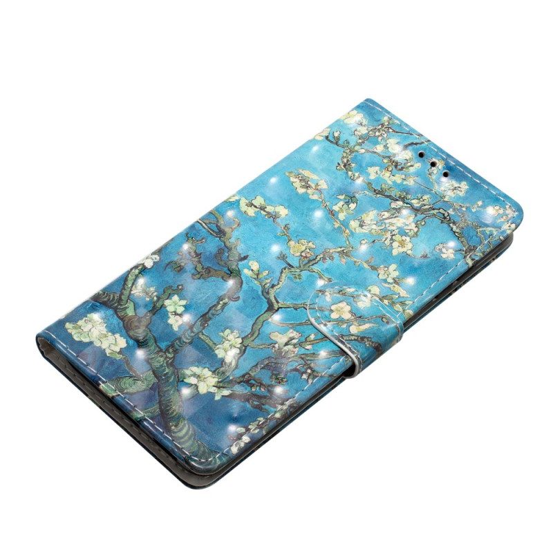 Läderskal Fodral Xiaomi 15 Pro 3d-blommande Grenar