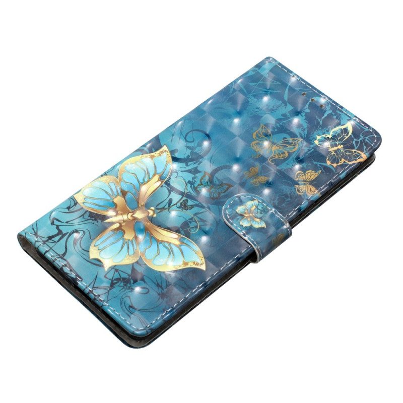 Läderskal Fodral Xiaomi 15 Pro 3d-fjärilar