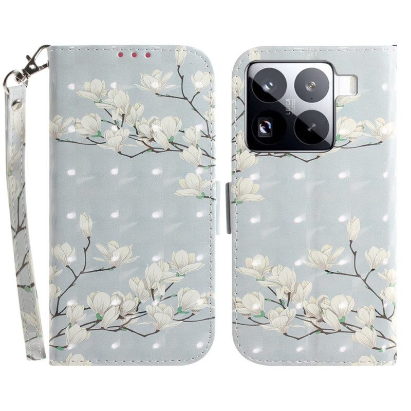 Läderskal Fodral Xiaomi 15 Pro Magnoliorrem
