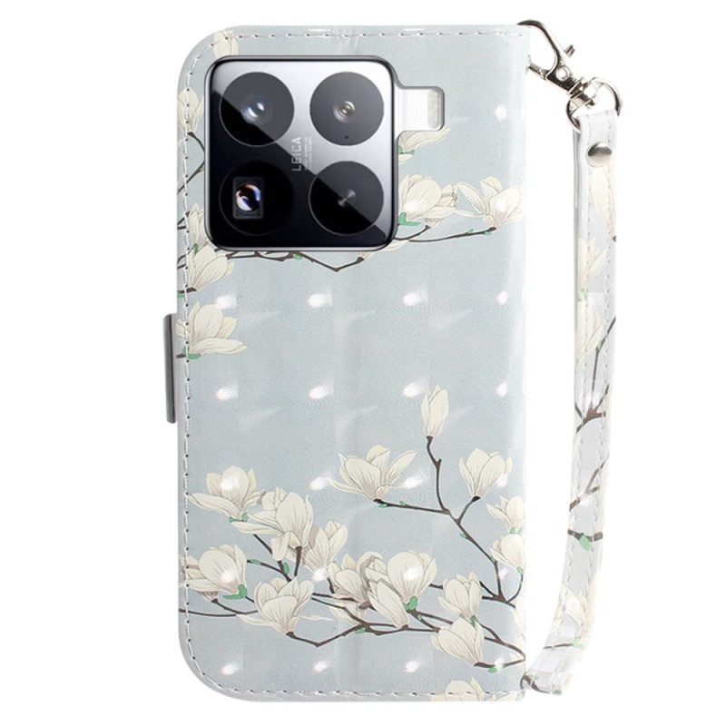 Läderskal Fodral Xiaomi 15 Pro Magnoliorrem