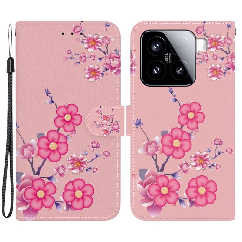Läderskal Fodral Xiaomi 15 Sakuramotiv