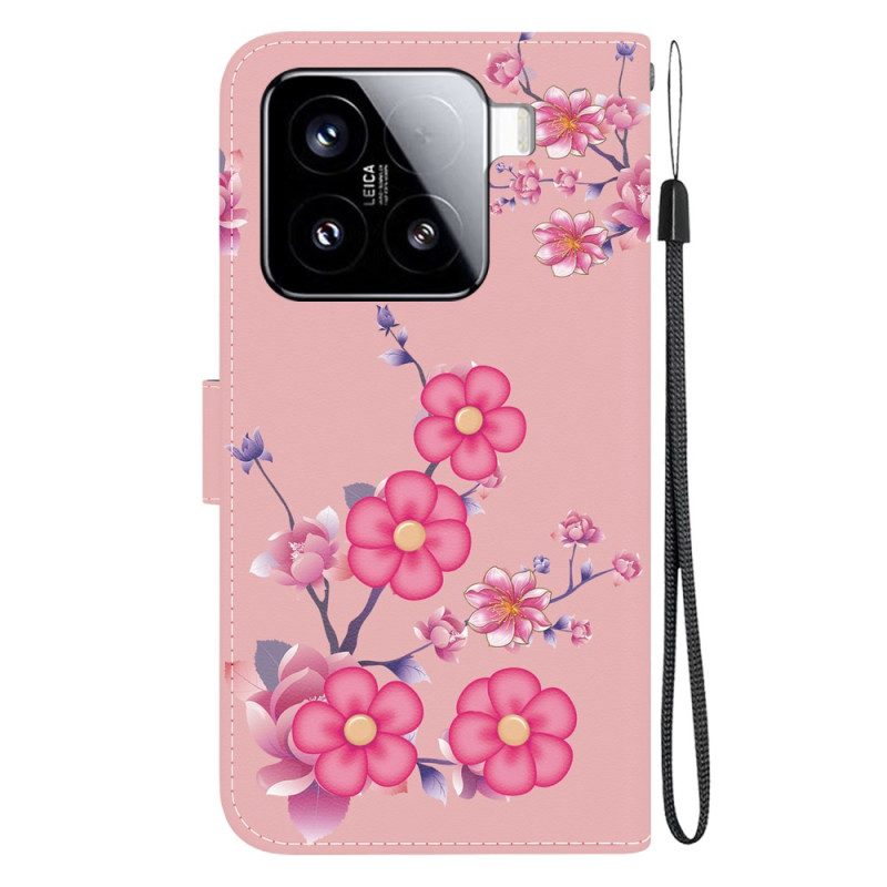 Läderskal Fodral Xiaomi 15 Sakuramotiv
