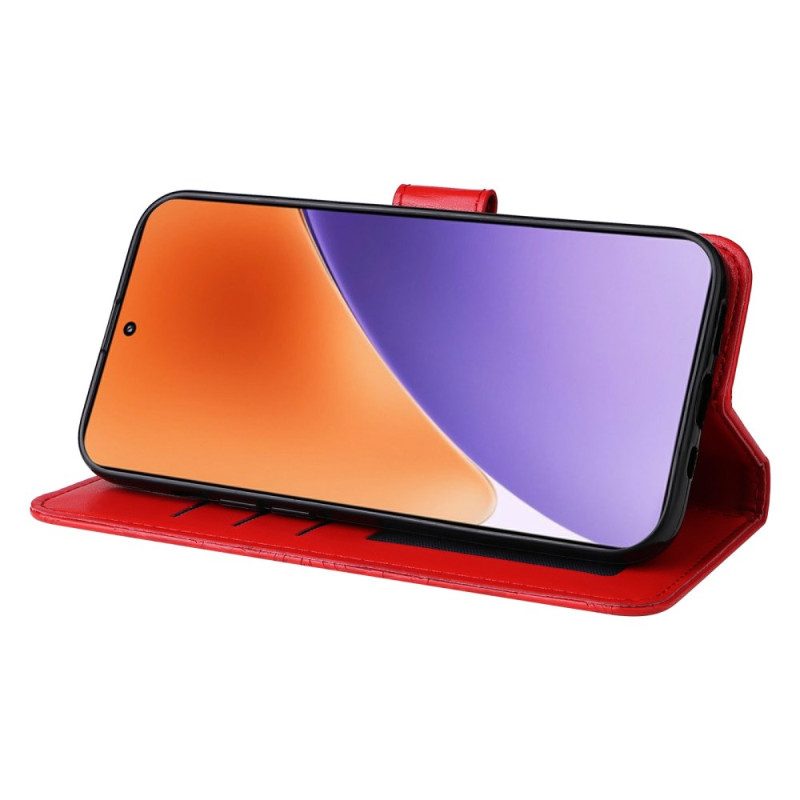 Läderskal Fodral Xiaomi 15 Solrosmönster