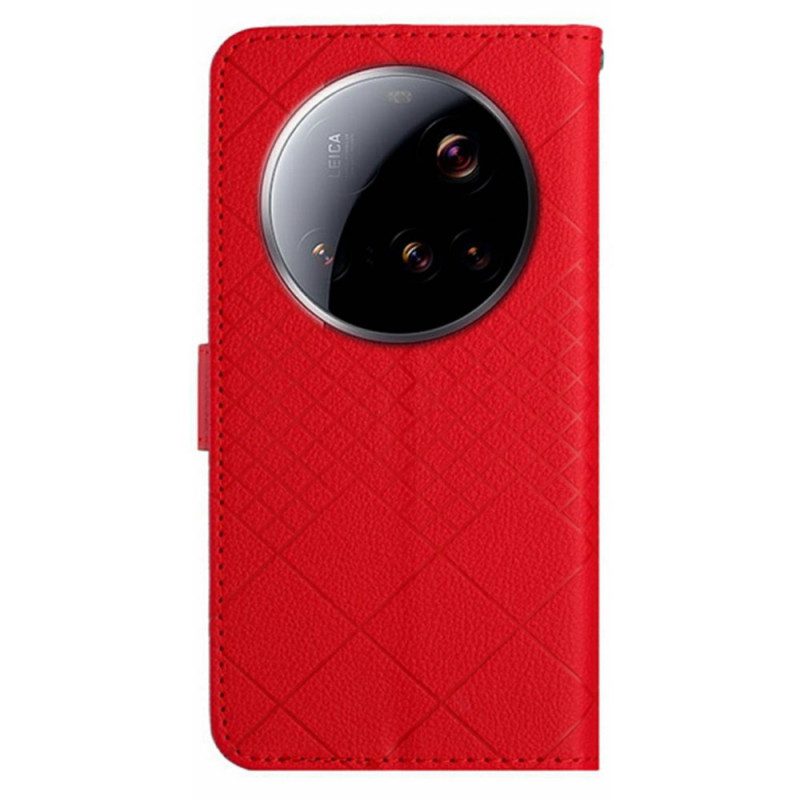 Läderskal Fodral Xiaomi 15 Ultra Diamantmönster