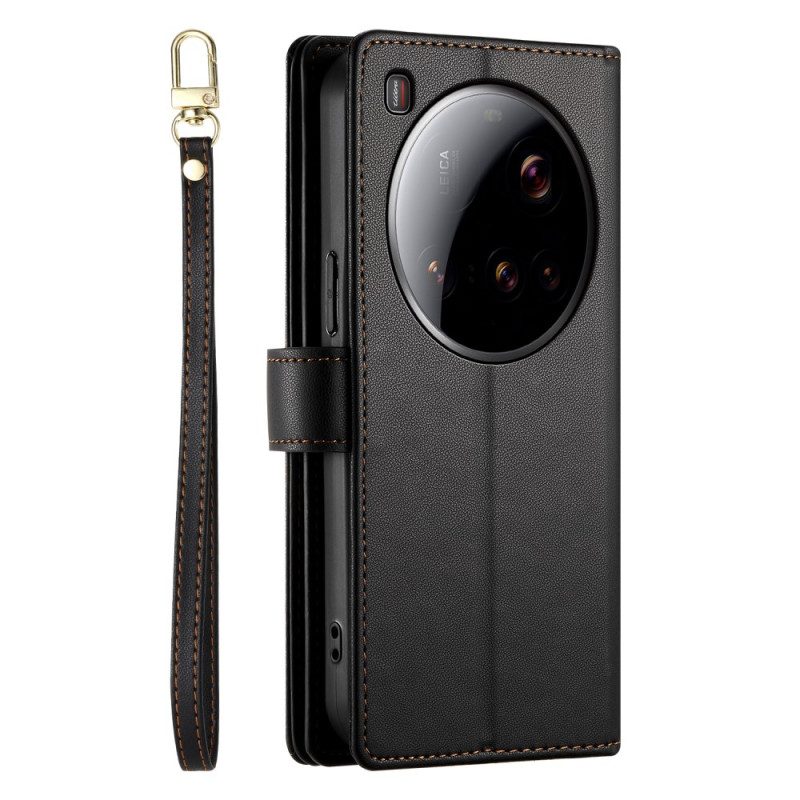 Läderskal Fodral Xiaomi 15 Ultra Plånbok Med Rem Och Axelrem