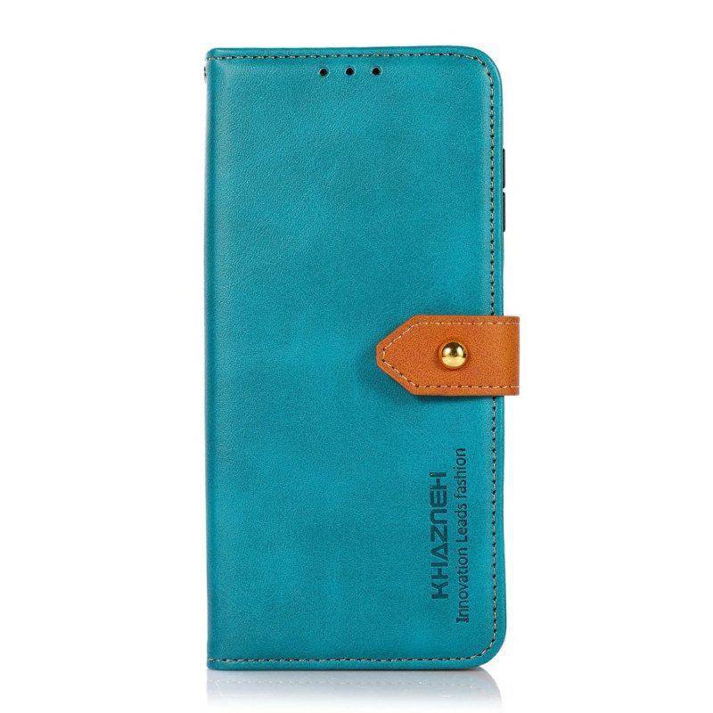 Läderskal Fodral Xiaomi 15t Guldfärgad Spänne Khazneh