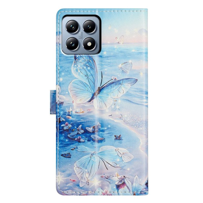 Läderskal Fodral Xiaomi 15t Havsfjäril