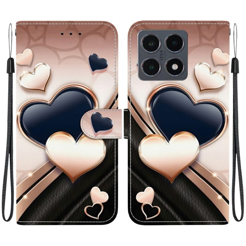 Läderskal Fodral Xiaomi 15t Hjärtan