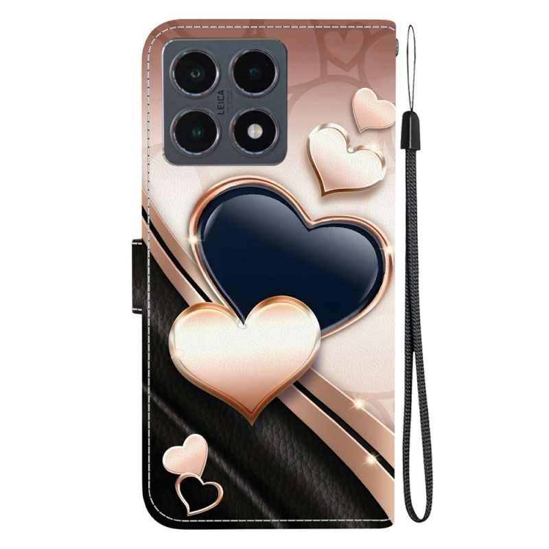Läderskal Fodral Xiaomi 15t Hjärtan