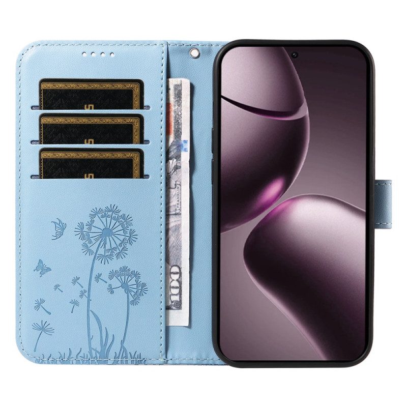 Läderskal Fodral Xiaomi 15t Maskrosor