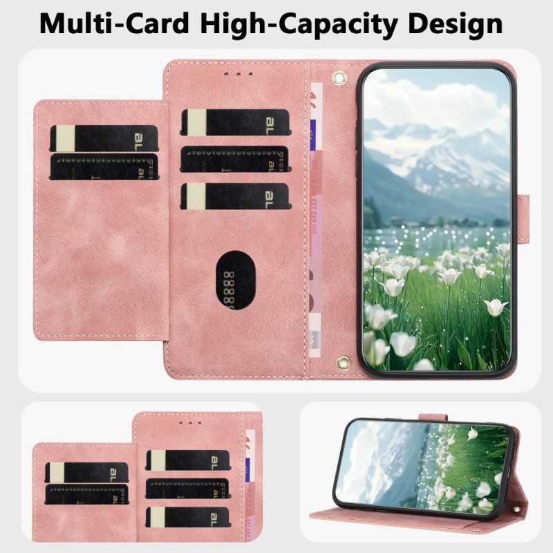 Läderskal Fodral Xiaomi 15t Pro Blommönster Med Mockaeffekt