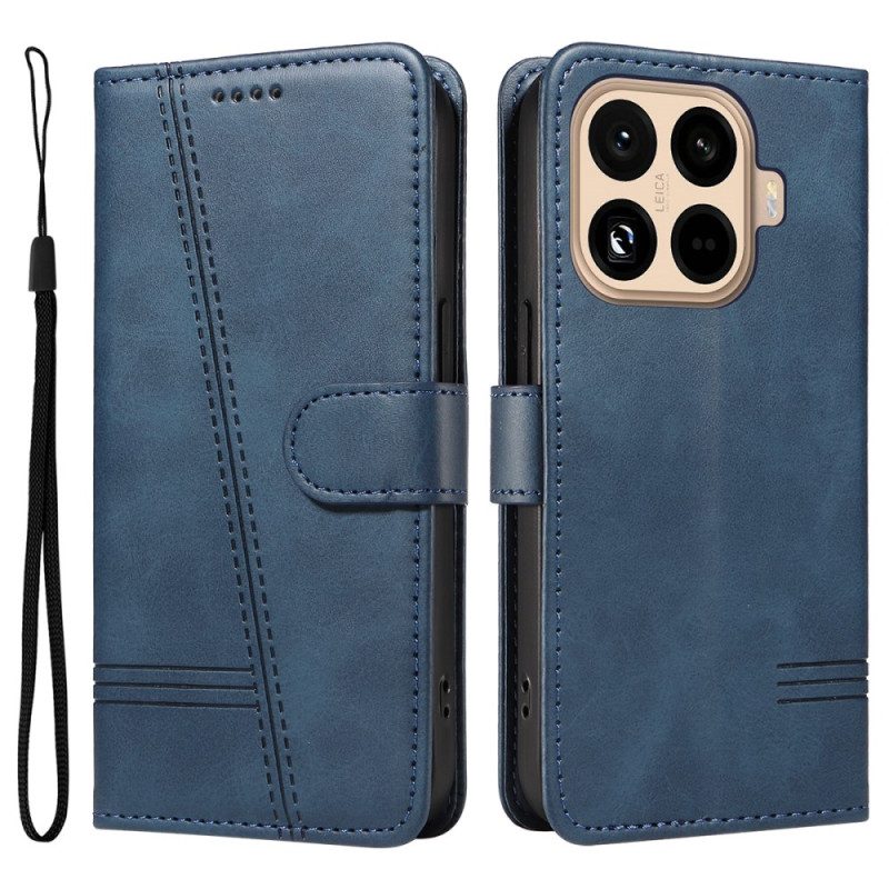 Läderskal Fodral Xiaomi 15t Pro T-linjer