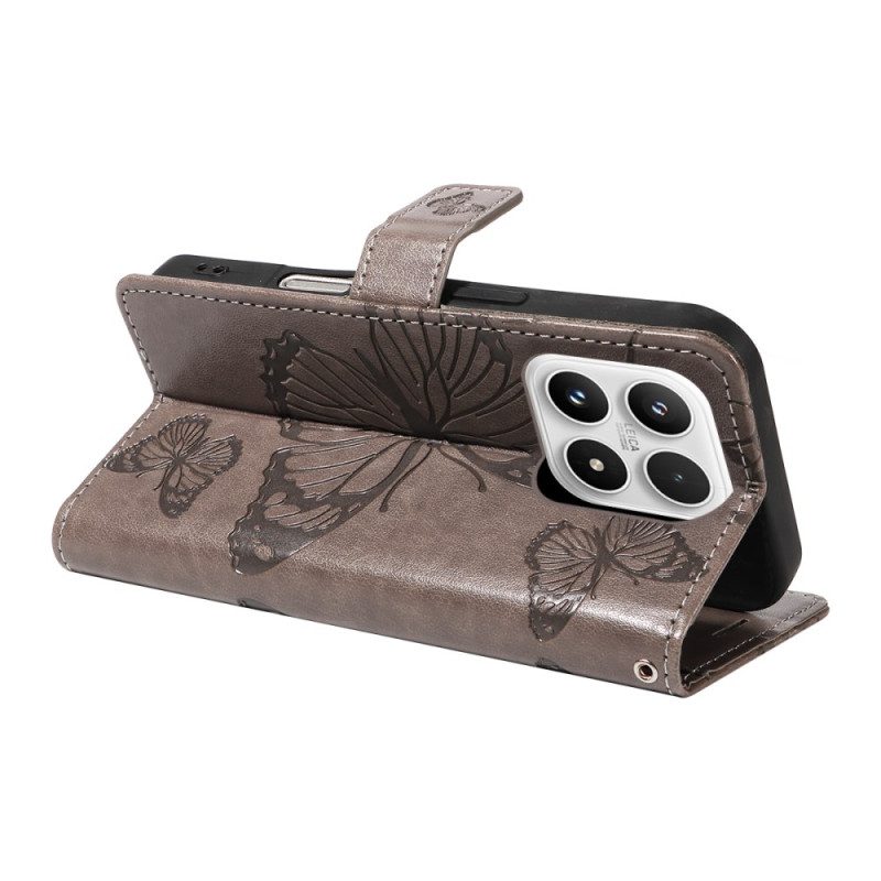 Läderskal Fodral Xiaomi 17 Jättefjärilar