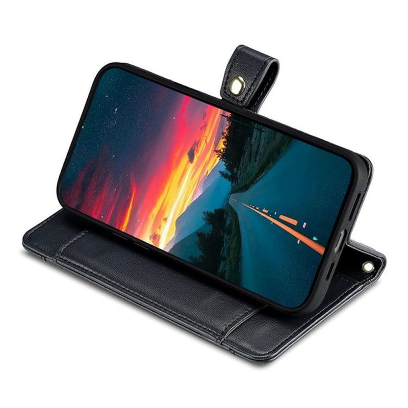 Läderskal Fodral Xiaomi 17 Pro Max Fack Med Dragkedja Och 2 Axelremmar