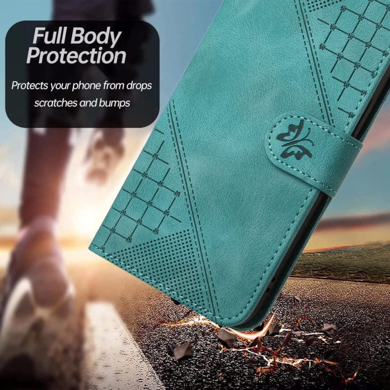 Läderskal Fodral Xiaomi 17 Pro Max Fjärils- Och Geometrisk Design