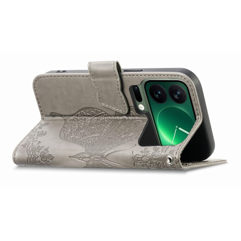 Läderskal Fodral Xiaomi 17 Pro Max Fjärilsdesign