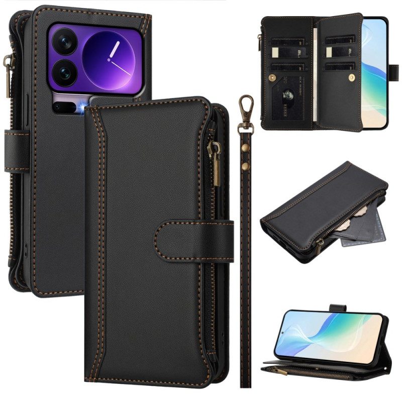 Läderskal Fodral Xiaomi 17 Pro Plånbok Med 9 Kortplatser