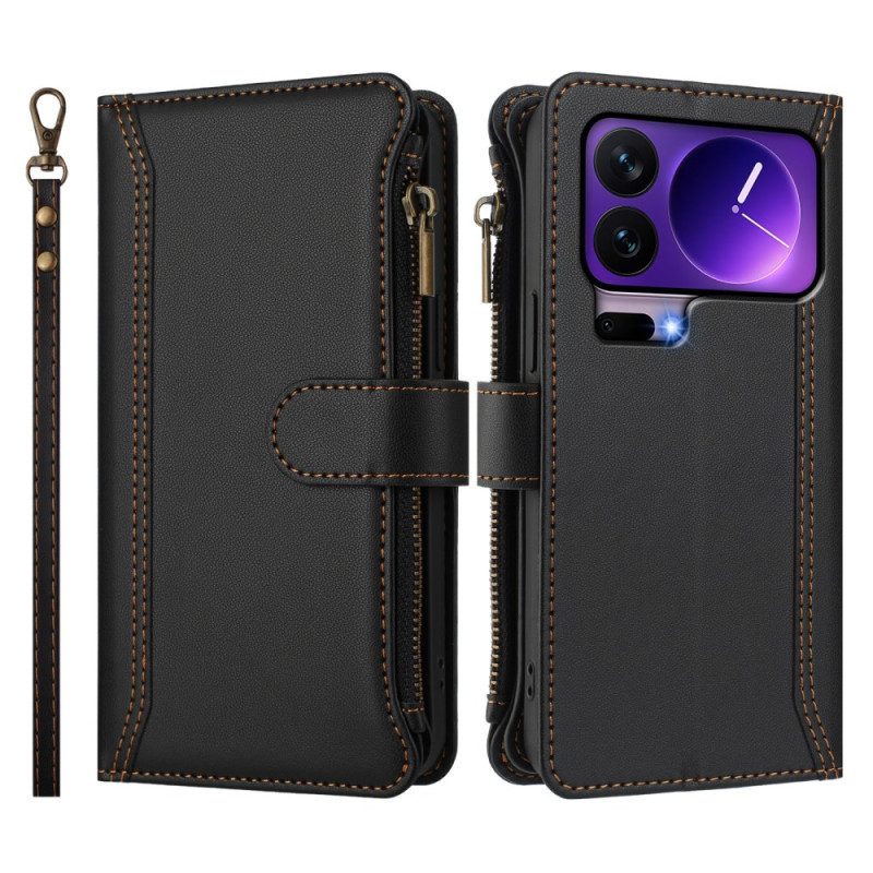 Läderskal Fodral Xiaomi 17 Pro Plånbok Med 9 Kortplatser