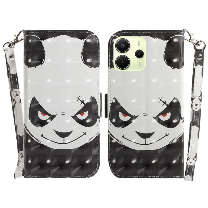Läderskal Fodral Xiaomi Redmi Note 14 4g Arg Panda Med Rem